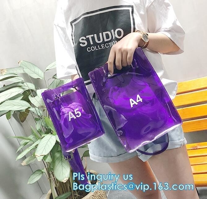 방수 경기장 가방 핸드백, 명백한 선물이 PVC 핸드백, 봉투 위기 PVC 비닐 플라스틱 자금 가방, 운반 손을 쌉니다