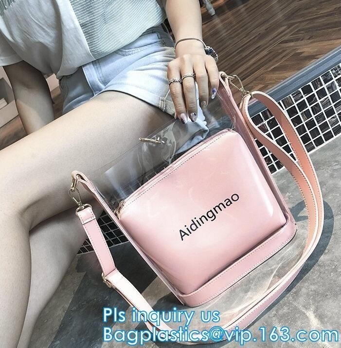 패션 여성 핸드백 투명한 PVC 명백하 해변 한 개의 어깨에 메는 백, 여성 핸드백, PVC 핸드백 영부인들 여성은 가방을 나릅니다
