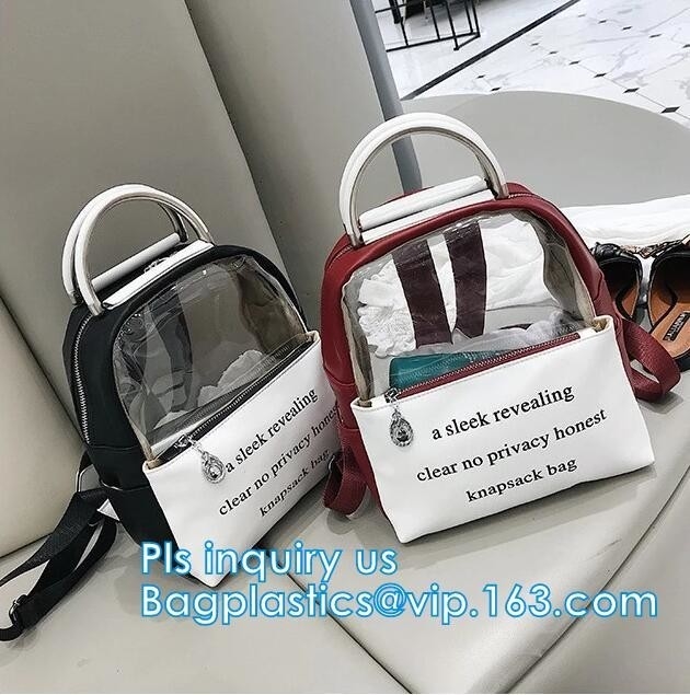 배낭, 최신 유행 투명한 방수 Pvc 배낭, 우연한 명백한 PVC 배낭 플레스트를 올리는 PVC 방수 드라이 백