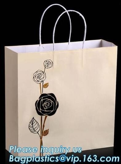 옷, OEM 관습을 위한 핸들과 주문 제작된 보로드 크라프트 지 쇼핑 가방이 작은 사치품 선물 크리스마스 극소량을 출력합니다