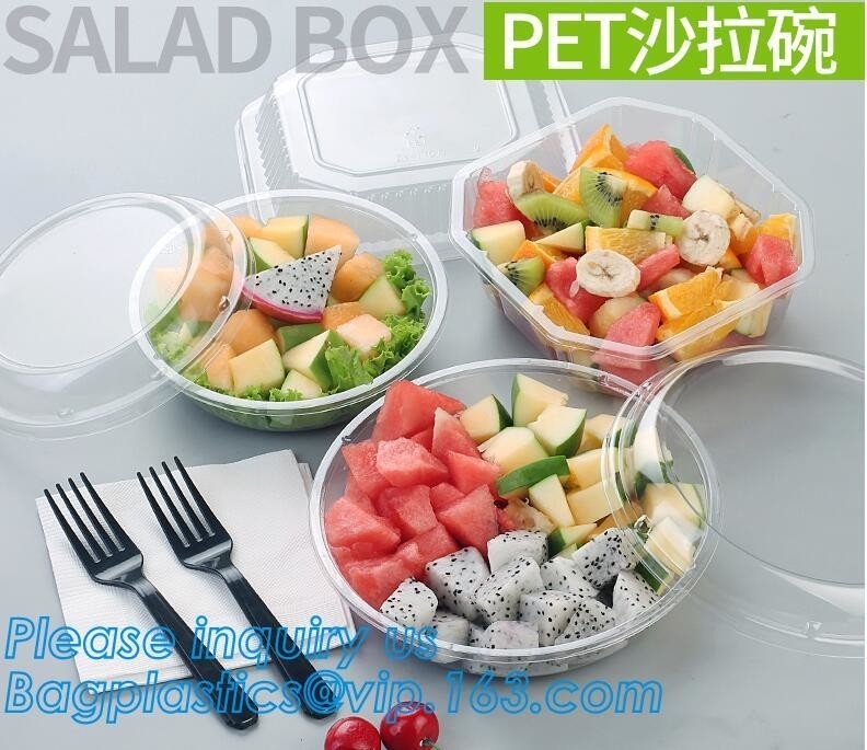 값이 싼 맞춘 식품 등급 명백한 애완 샐러드 그릇 버릴 수 있는 식품 플라스틱 Bowl,460ml 버릴 수 있는 애완 장터국수 샐러드 그릇
