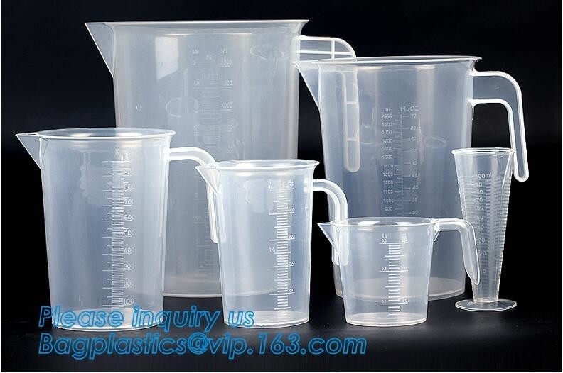 노동 용법 200 ml/400ml/900ml 단일 벽 물 졸업생 측정을 위한 1L 명백한 측정 잔 눈금 실린더 물주전자