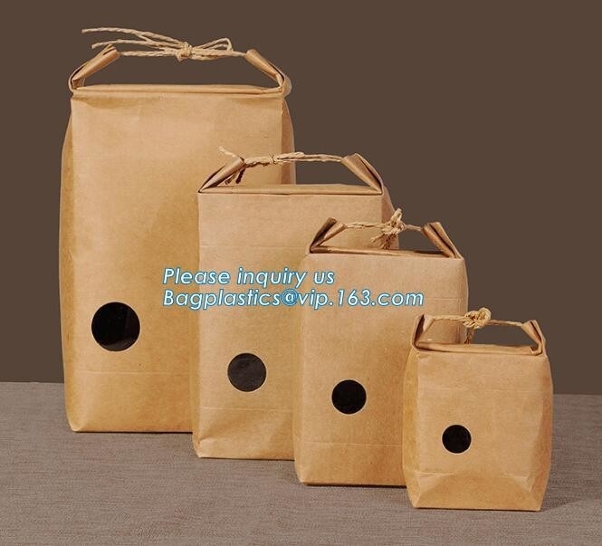 쌀, fl을 위한 봉투를 패키징하는 봉투 갈색인 크래프트 식용 종이 bag,5kg10kg 쌀 마대 플라스틱을 패키징하는 1 킬로그램 쌀 패키지 크라프트 지