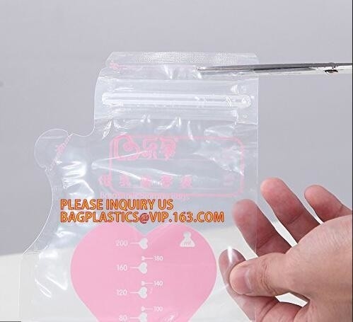 보따리를 꾸리는 주문 제작된 버릴 수 있는 플라스틱 아기 모유 냉장고 냉각된 저장이 우유 저장 백 밀리리터를 헤치고 나아갑니다