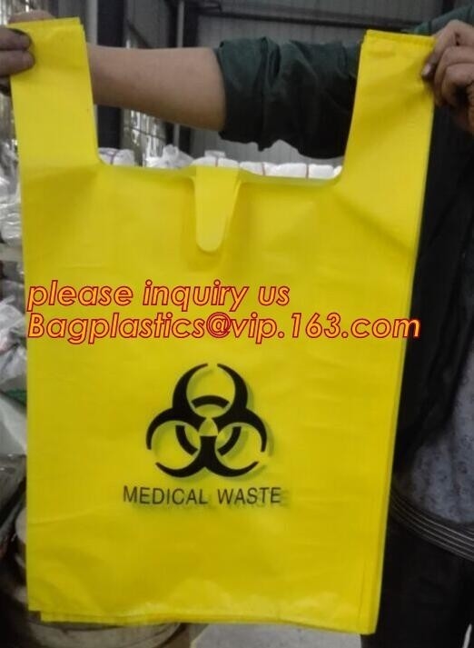 버릴 수 있는 병원 의료 폐기물 쓰레기 생물학적 위험 봉투, PE 생물학적 위험 eco 봉투, 비오아자르오우스 찌꺼기 백, 백플라스틱스, 봉투