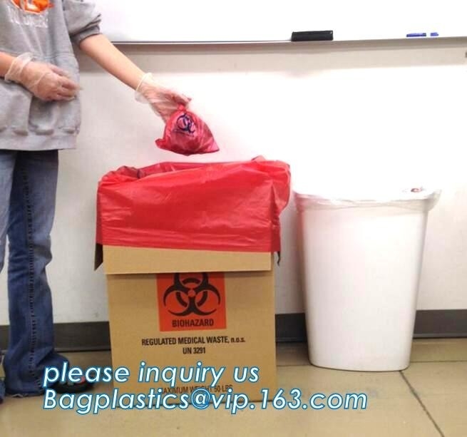 미생물에 의해 분해된 의학 생물학적 위험 쓰레기백 값싼 댓가, ＬＤＰＥ 의학 생물학적 위험 폐플라스틱 쓰레기 가방, 주머니 비오하자르