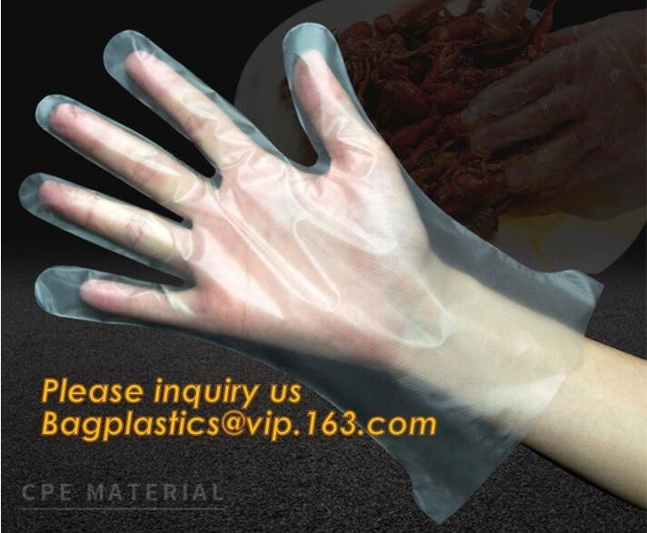 버릴 수 있는 플라스틱 폴리신 PE 장갑 세정은 음식, STERILE 둘 손가락 GLOVES IN 폴리에틸렌, 작은 포장 PE로 준비합니다
