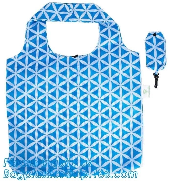폴리 접힌 폴드형 식료품 백, 관습 나일론 재사용할 수 있는 폴드형 쇼핑 Bag,420D 폴리에스테르 그리사크 대학 대표팀이 백 패키그