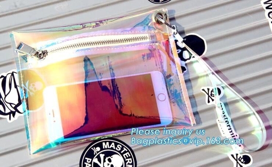 Clear Vinyl Neon Hue Mini Tote Bag, fashion handbag transparent clear neon PVC tote bag, shopping beach bag tote bag