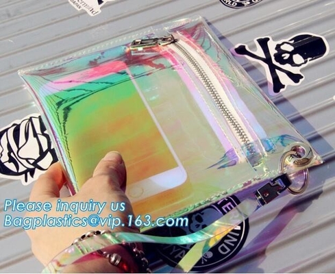 Clear Vinyl Neon Hue Mini Tote Bag, fashion handbag transparent clear neon PVC tote bag, shopping beach bag tote bag