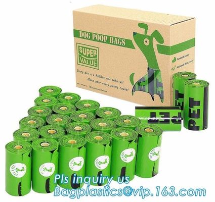 미생물에 의해 분해된 녹색 개똥 가방 크기 배기 뼈 디스펜서 HDPE EPI